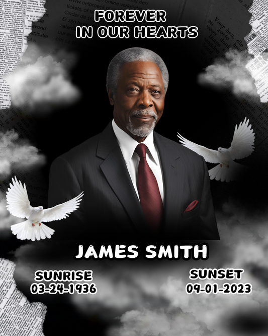 Black Memorial Editable Template